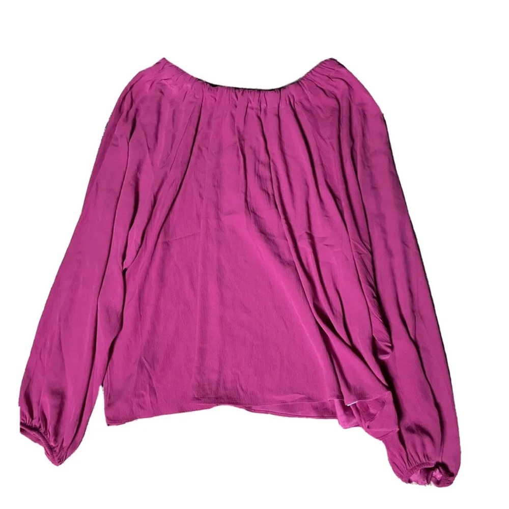 Size XL - Women's SCOOP Fuschia Blouson w/ Bow Back NWT Style SS-903 Long Sleeve
